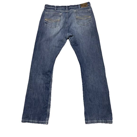 Wrangler 20X Jeans Mens Tag 36x34 Actual 37x32.5 Straight Western Cowboy Patched - Picture 3 of 16